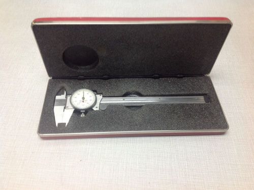 CLEAN L.S.STARRETT CO. No.120 6&#034; .001&#034; Dial Caliper Micrometer w/Hard Case USA