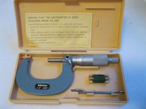 MITUTOYO 1&#034;-2&#034; MICROMETER CARBIDE .0001