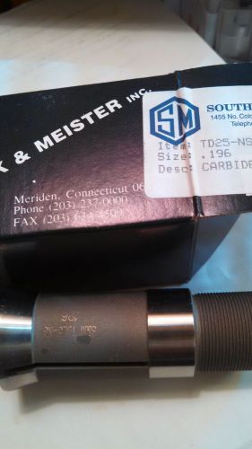 CARBIDE DRAW BUSHING SOUTHWICK &amp; MEISTER  1 PC TD25-NS-.196