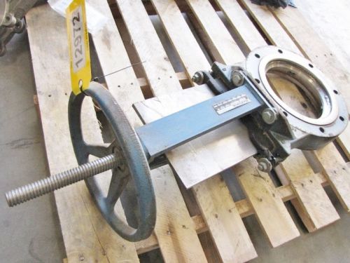 USED 8&#034; DEZURIK STAINLESS STEEL MANUAL KNIFE GATE VALVE