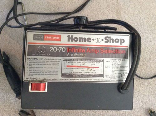 Sears Craftsman 20-70 Infinite Amp Selection Arc Welder