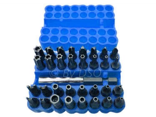 Bergen 33pc chrome vanadium tamper proof security bit set hex allen torx wing for sale