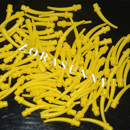 200 Pcs Dental Intra Oral Yellow Nozzles For Dental Impressing Mixing Tips