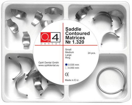 Dental Amalgam Composite Resin Saddle Contoured Steel Matrices with Clamp