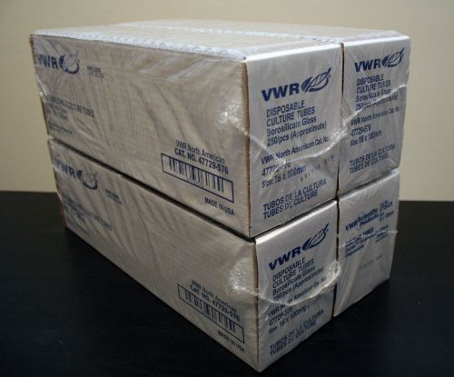 (1000) VWR Disposable Borosilicate Glass Culture Tubes 16x100mm 47729-576