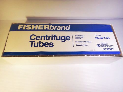 1616# NEW FISHERBRAND #05-527-45 CENTRIFUGE TUBES 15mL 100/PK Sealed