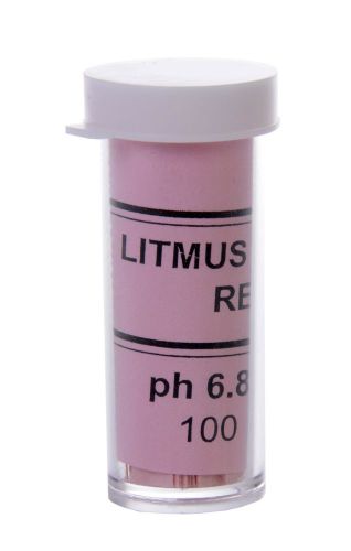 Red litmus ph test paper base indicator 100 strips ph 6.8 - for sale