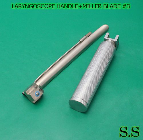 LARYNGOSCOPE MEDIUM+SMALL HANDLE+MILLER BLADE #3 INTUBATION ANESTHESIA SET