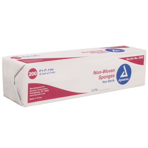 Non-Woven Sponges, 2&#034; x 2&#034;, 4-Ply, Non-Sterile, 4000/CS, 3252