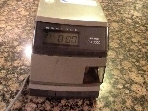 AMANO PIX-3000 Electronic Time Clock electric recorder machine no key