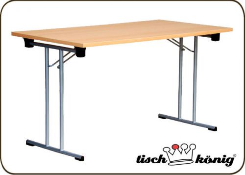 Klapptisch mit t-gestell alu, platte 25 mm, grosse 78 x 156 cm, ahorn o. buche for sale