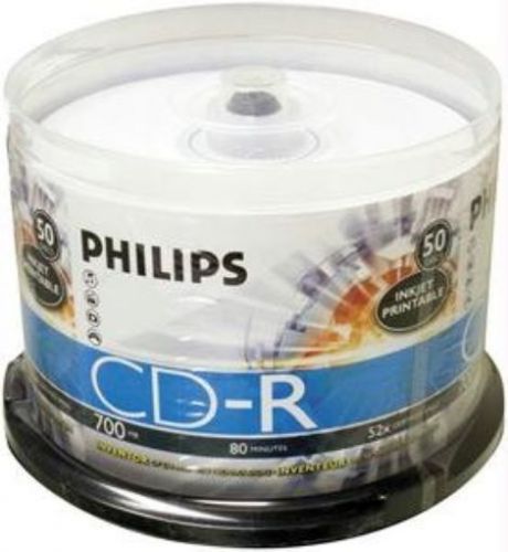 NEW PHILIPS 50PK Printable 52X CDR