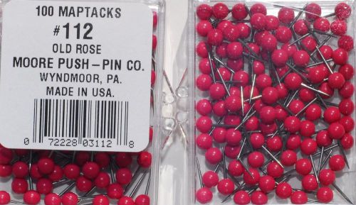 1/8 Inch Map Tacks - Old Rose  by Moore Push Pin