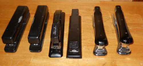 Lot of 6* Vintage Hand Staplers Swingline, Stanley Bostitch,  Bates, Ace Liner