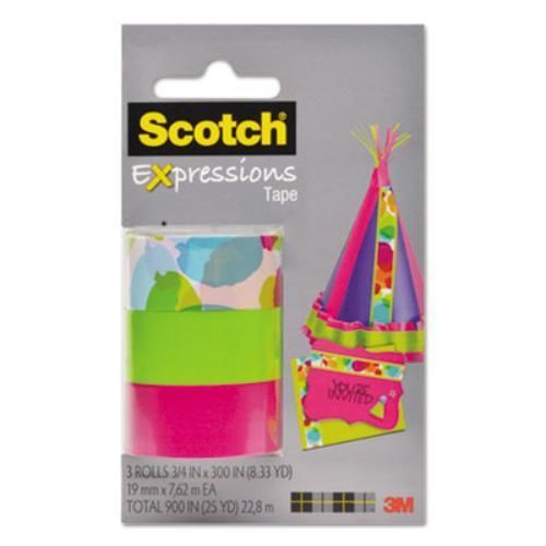 3m c2143pk8 expressions magic tape, 3/4&#034; x 300&#034;, assorted watercolor, 3 pack for sale