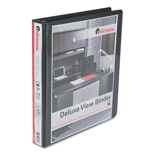 Deluxe Round Ring Vinyl View Binder, 1&#034; Capacity, Black