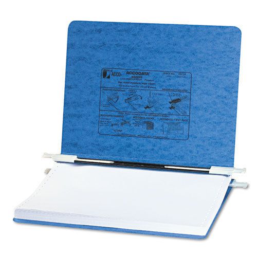 Pressboard Hanging Data Binder, 11-3/4 x 8-1/2, Light Blue