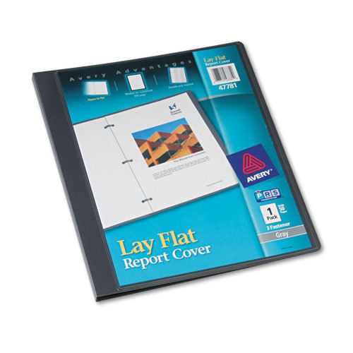 Lay flat report cover, flex fastener, letter, 1/2&#034; capacity, clear/gray for sale