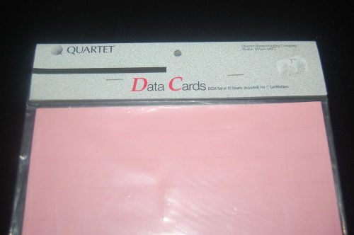 Magnetic data cards pink dc54 set of 10 sheets quartet new for 1&#034; cardholders for sale
