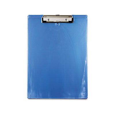 Plastic clipboard, 1/2&#034; capacity, holds 8-1/2w x 12h, ice blue for sale