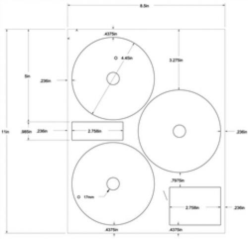 4.45&#034; cd / dvd labels 3-up full face (300 white sheets 900 cd labels) for sale