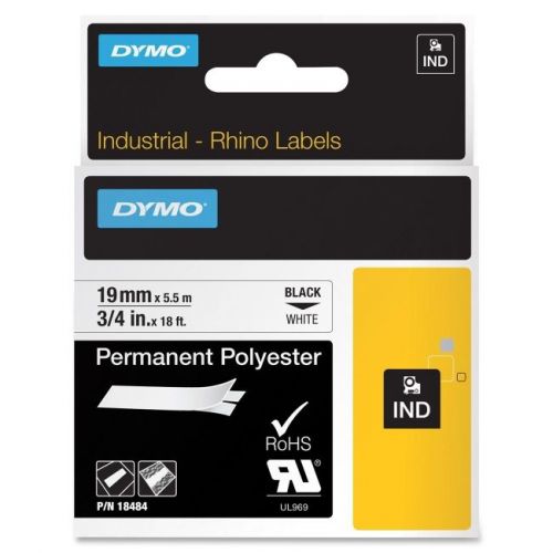 DYMO 18484 LABEL, RHINO, WHITE 3/4&#034;X18&#039;