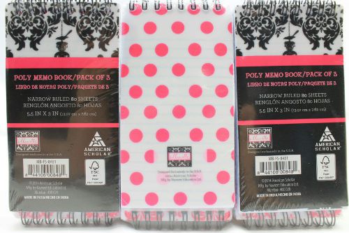 Notepad Memo Book Paper Designer 80 Sheets Stationary 9 Pads Pink Black School
