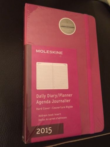 NEW 2015 Moleskine DARK PINK LARGE DAILY Diary Planner AGENDA JOURNALIER Hard