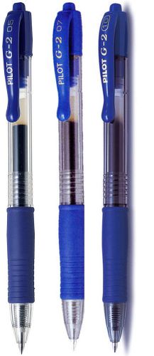 ORIGINAL PILOT G-2 BLUE SET (05, 07 &amp;10) BALL POINT PEN GEL TYPE INK