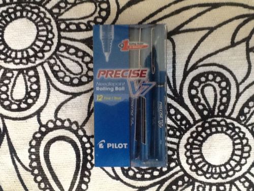 NEW 12 PILOT PRECISE V7 BLUE Rollerball PEN