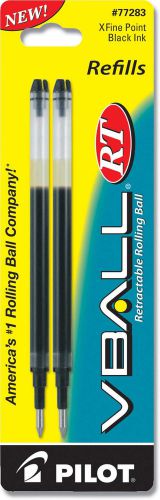 Pilot VBall RT  Ink Refill2-Pack Rolling Ball Pens XFine Point, Black  (77283)