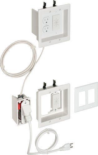 Arlington TVBRA2K-1 In-Wall Wiring Kit, Pre-Wired TV Bridge, 2-Gang Boxes, White