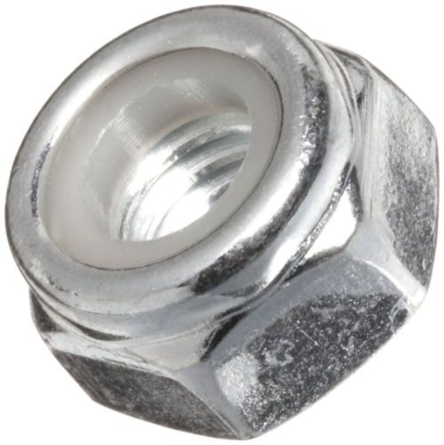 Carbon Steel Lock Nut, Zinc Plated Finish, Right Hand Threads, Self-Locking/Nyl