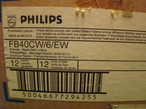 (12) philips fb40cw/6/ew 40/34w t12 fb40t12 cool white u-bent fluorescent bulb for sale