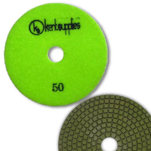 KENT Premium Quality 5&#034; WET Diamond Polishing Pad, 3mm Thick, Grit 50, Granite