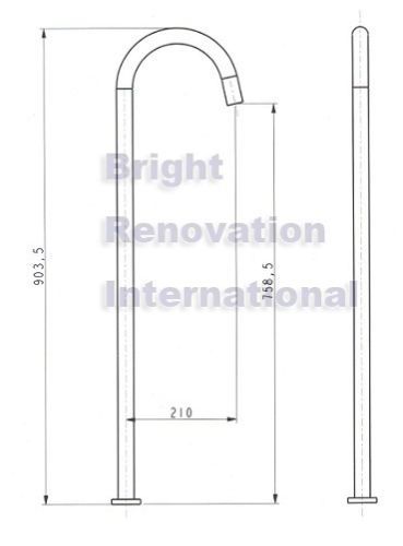 Bathroom Round Cylinder Floor Free standing Bath Spout Tube