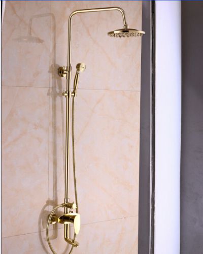 New Desing Golden Shower Bath Faucet With 3 Function Rainfall &amp; Handheld &amp; Spout