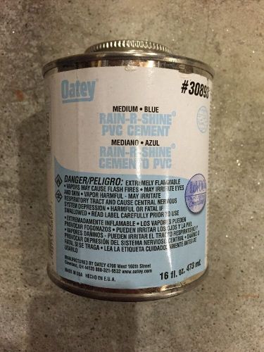 New oatey pint wet pvc cement 30893 16oz rain-r-shine medium blue for sale