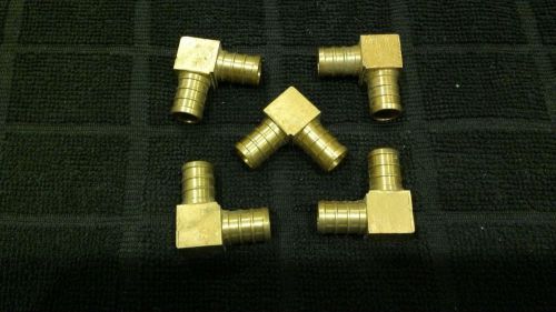 LOT of 5 - 1/2&#034; PEX Elbows - Brass Crimp Fittings