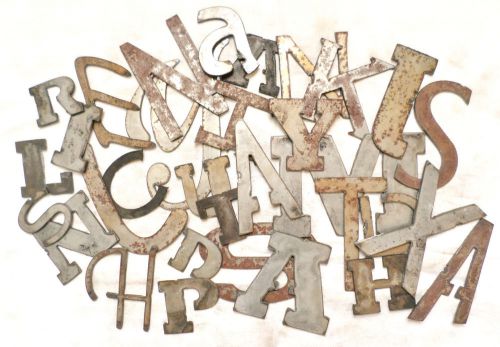 Mixed lot of 2lbs. steel metal plasma laser rough cut drop letters repurpose! for sale