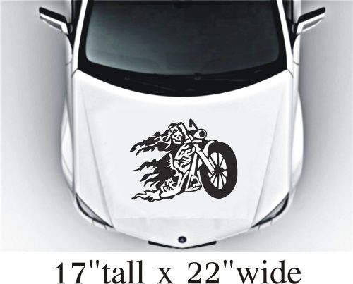 2x bike rider skull hood vinyl decal art sticker graphics fit car truck-1898 for sale