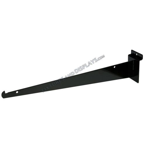 12&#034; Slatwall Shelf Knife Brackets With Lip - Black - Lot of 25