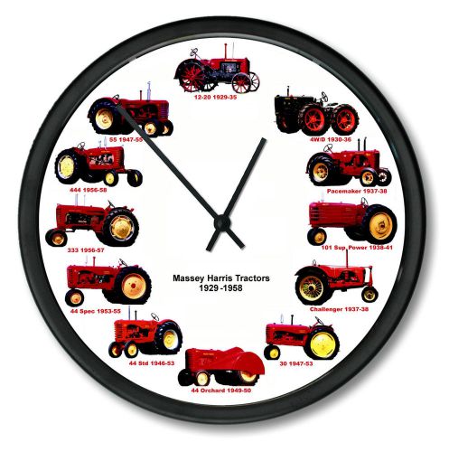 New MASSEY HARRIS Wheel Dial Tractor Wall Clock 1929-1958 10&#034; 12 VintageTractors