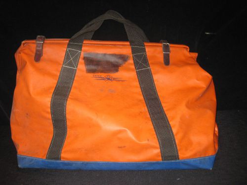 ESTEX Huge 28&#034; x 18&#034; x 11&#034; Orange BAG Water Resistant Leather Straps LINEMAN