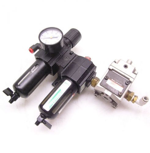 Speedaire 4ZL79 Micromist Lubricator w/ 4ZK87 Air Line Regulator + SMC Valve