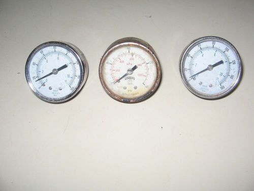 Pressure Guage 1-1/2 Bar 100 X kPa Psi and Winters 1953 * 3 pieces