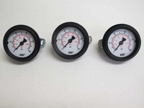 (3x) WIKA, Panel Mount Pressure Gauge 2&#034; (50mm), 0-100 PSI, 1/8&#034; MPT