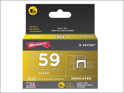 Arrow Insulated Staples (300) 6x6mm - Clear