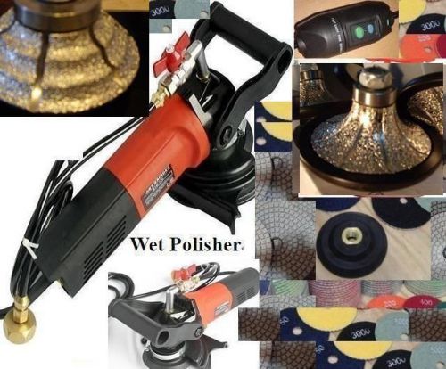 Wet Polisher 3/4&#034; Triple Waterfall TB 20 B20 Demi Bullnose 25 Pad Concrete Stone