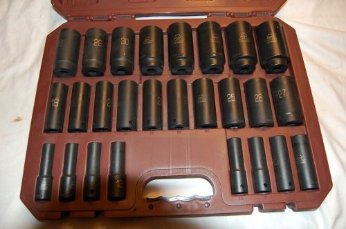 Matco Tools ADV 1/2&#034; Drive 26 Pc. Metric Deep Well Impact Socket Set SCDPM266V